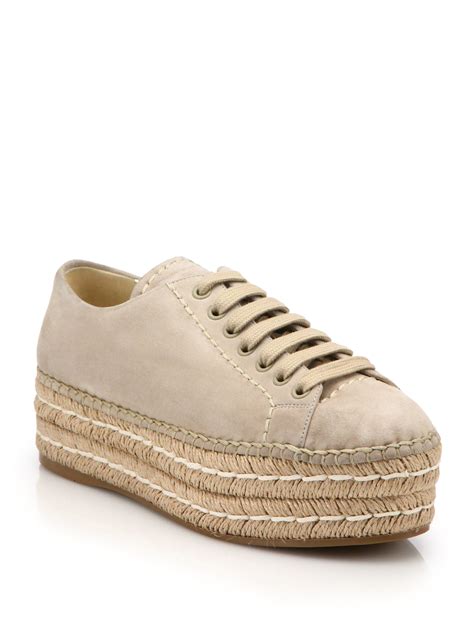 prada platform espadrilles|prada suede platform.